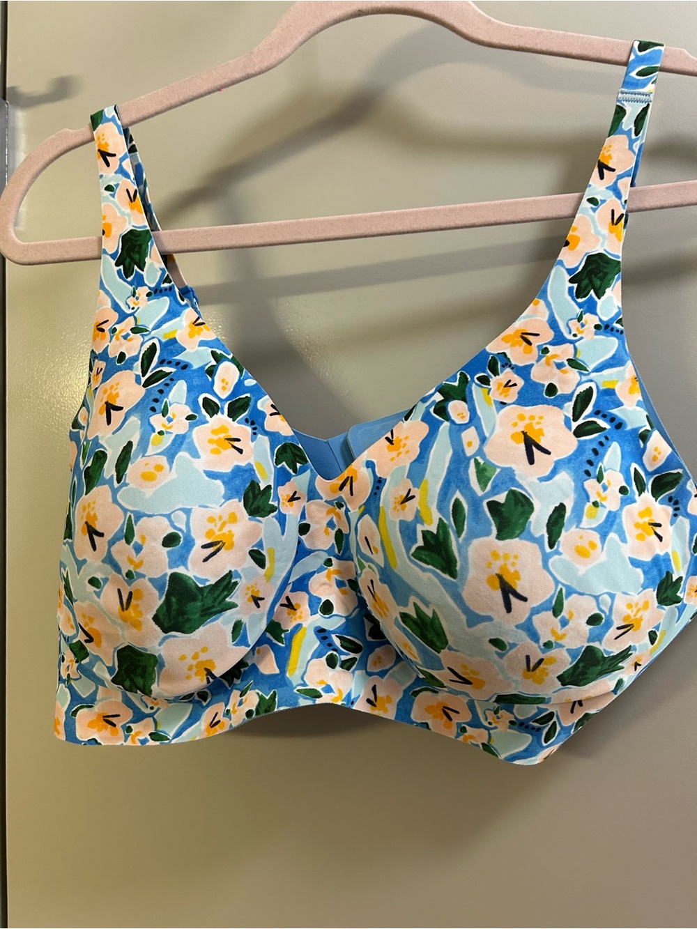 knix Blue Floral Molded Cup Bra